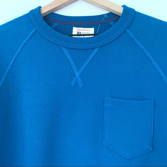 LIGHTWEIGHT POCKET SWEATSHIRT IN SLATE TEAL - Picture 3 of 5